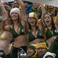 Female Packers Fans Brave The Cold By Stripping Down To Bikini Tops